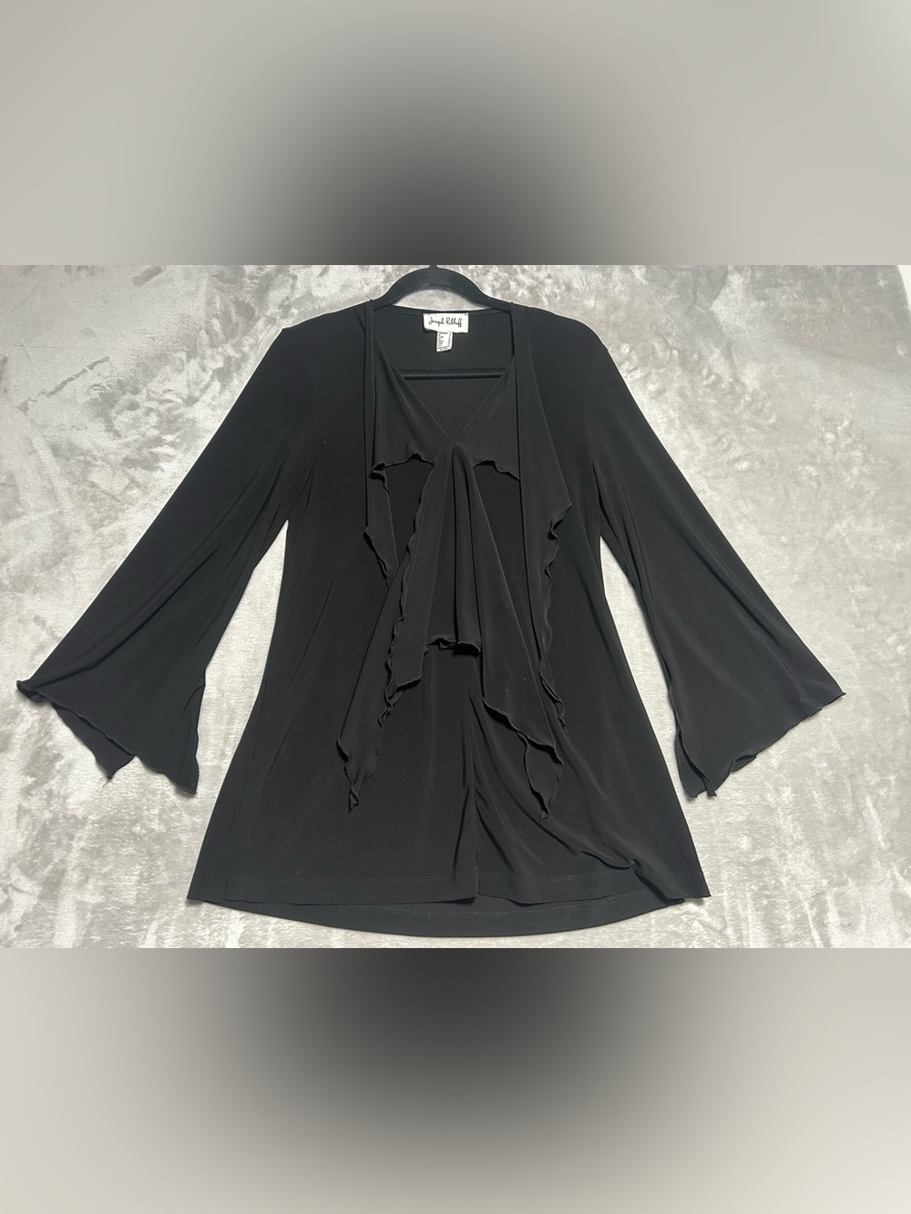 Joseph Ribkoff Tunic Blouse Top Women’s 8 Black Witchy Gothic